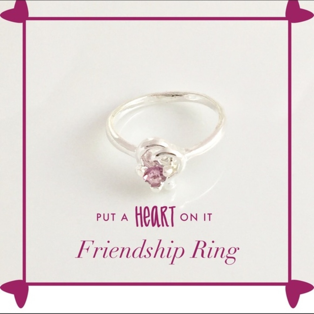 Purple Double Heart CZ Rhinestones Ring